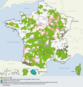 Les Zones de revitalisation rurale (ZRR) en France